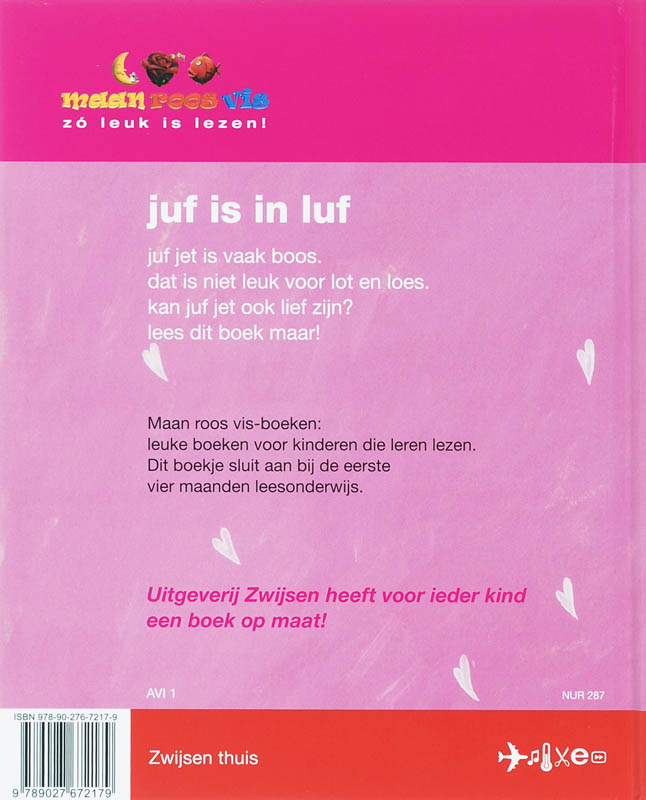 Juf is in luf / Maan roos vis Juf is in luf / Maan roos vis achterkant