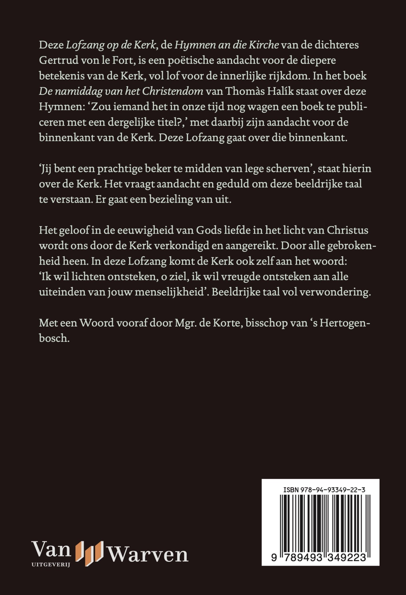 Lofzang op de Kerk achterkant