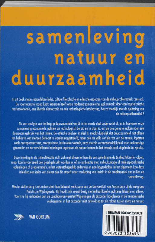 Samenleving, natuur en duurzaamheid achterkant