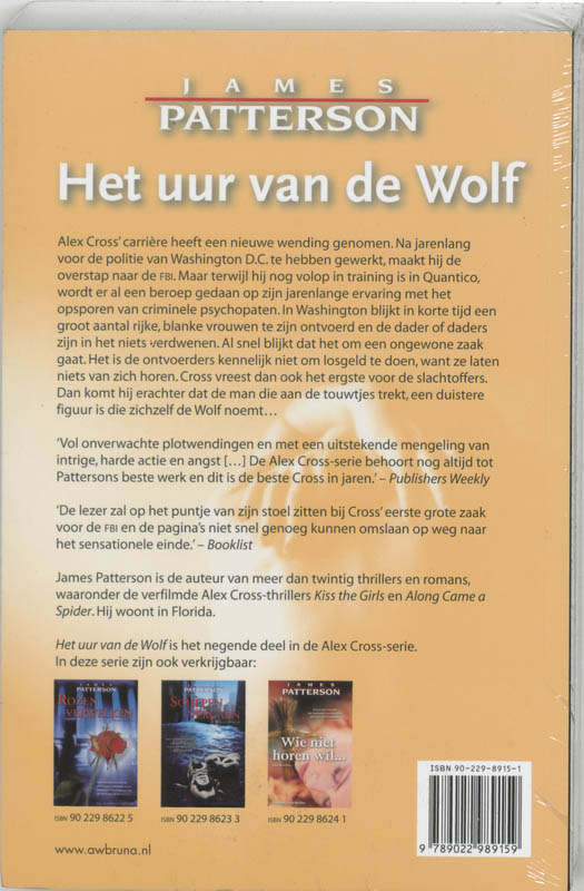 Het uur van de wolf / Alex Cross / 9 Het uur van de wolf / Alex Cross / 9 achterkant