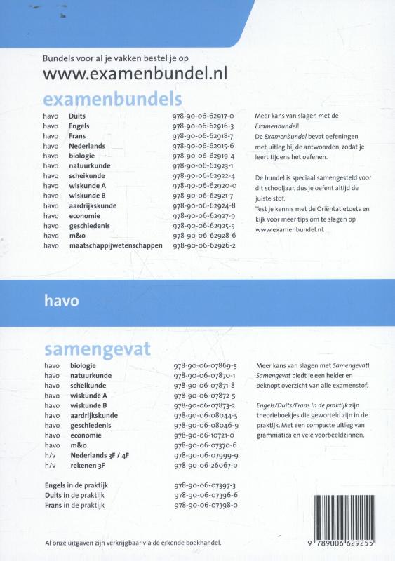 Examenbundel havo Geschiedenis 2016/2017 achterkant