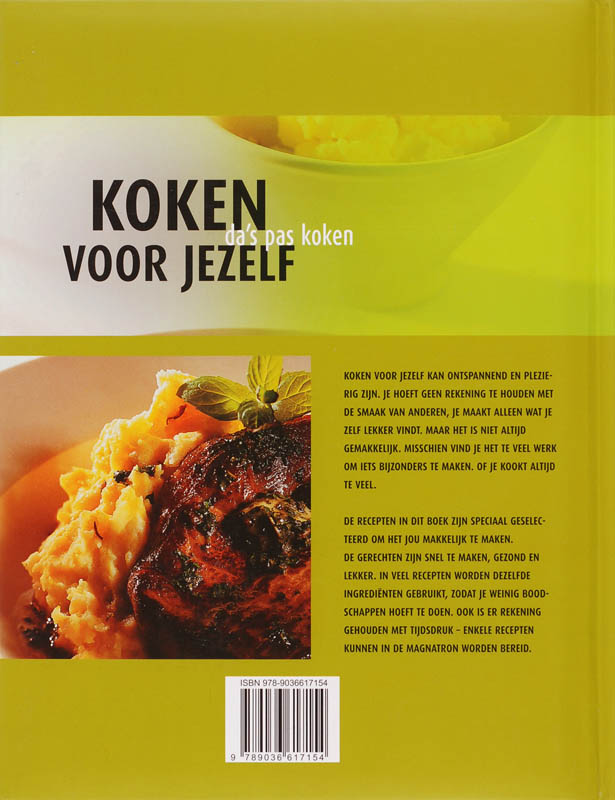 Koken voor jezelf achterkant