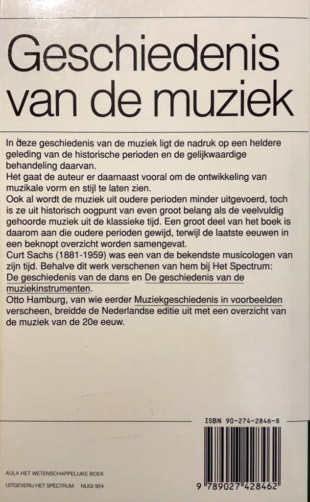 Geschiedenis van de muziek / Aula-paperback / 125 achterkant