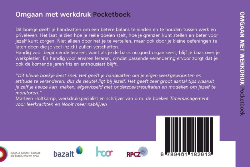 Omgaan met werkdruk pocketboek / Pocketboekjes achterkant