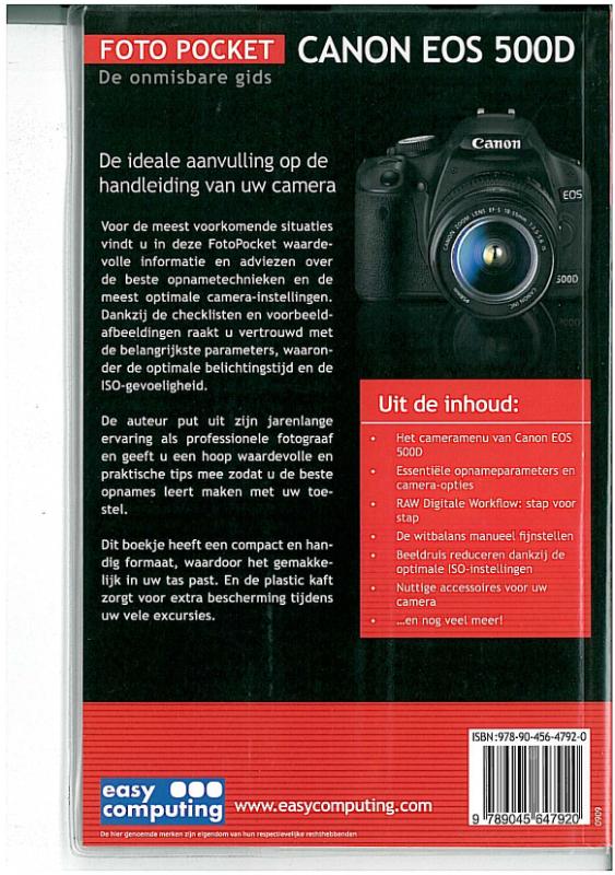 Foto Pocket Canon Eos 500D achterkant