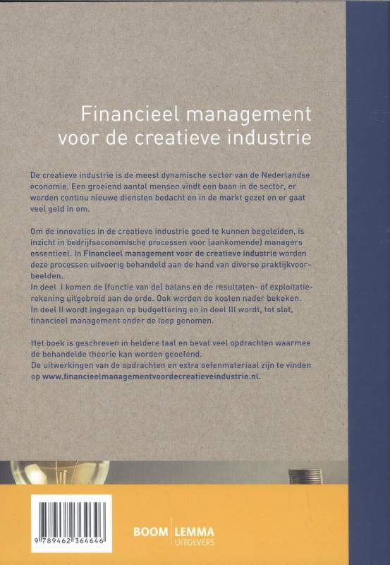 Financieel management voor de creatieve industrie achterkant