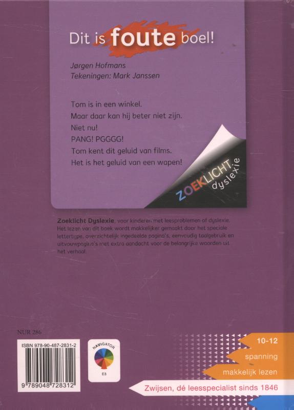 Dit is foute boel! / Zoeklicht dyslexie achterkant