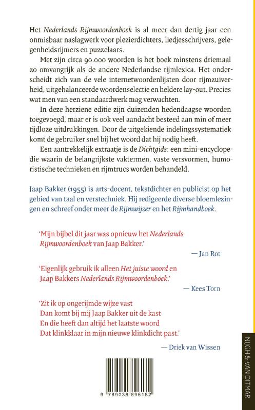 Nederlands rijmwoordenboek achterkant