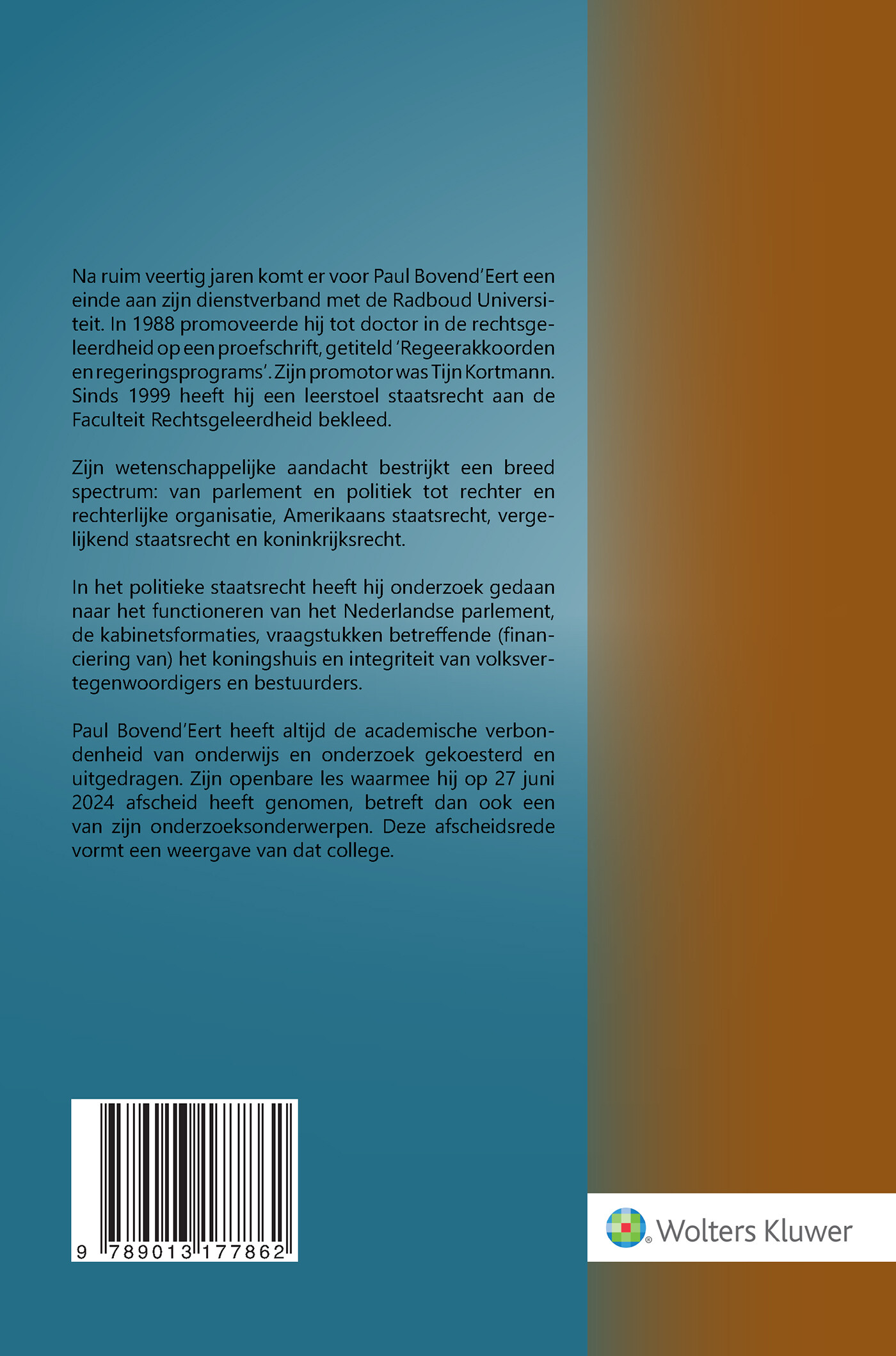 Naleving van integriteitsregels in het parlement en de regering achterkant