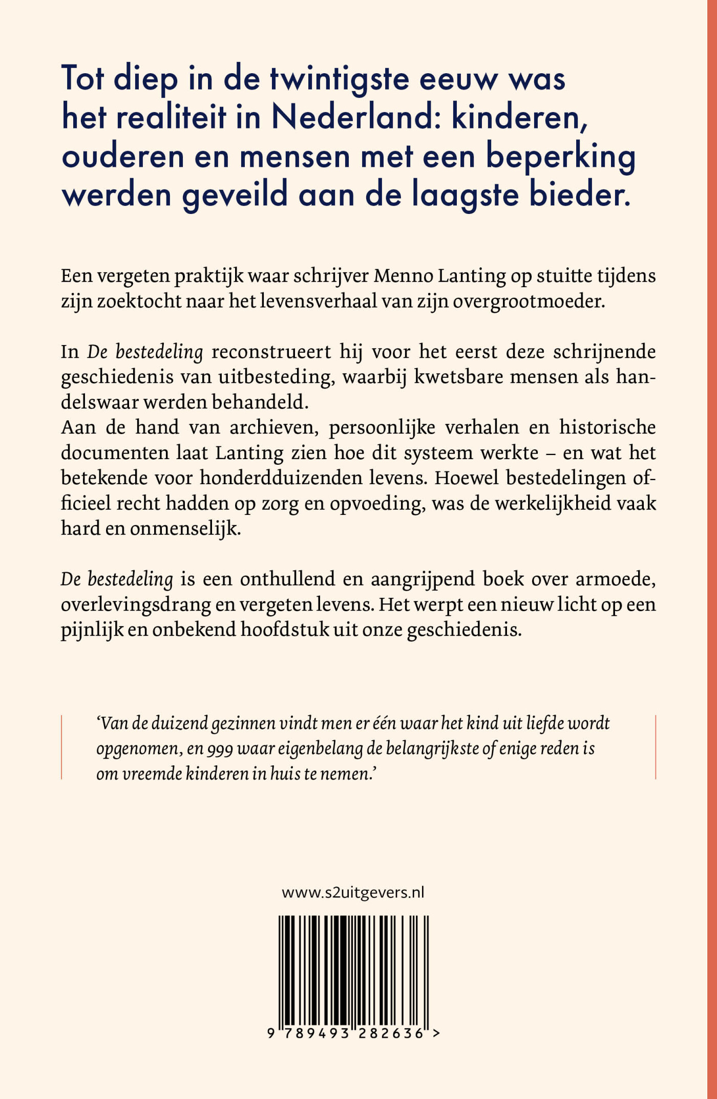 De bestedeling achterkant