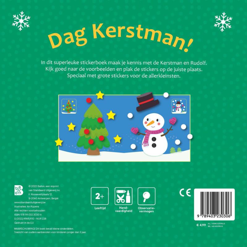 Dag Kerstman: stickerboek voor de kleintjes / Kerstmis / 1 achterkant