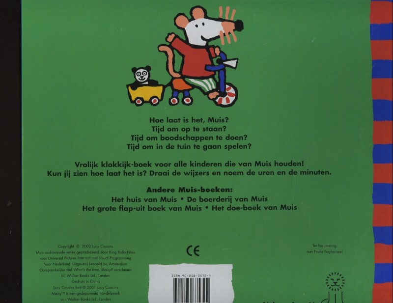 Hoe laat is het, Muis ? / Liefs van Leopold achterkant