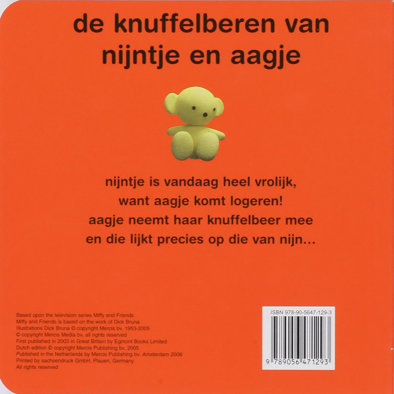 De knuffelberen van Nijntje en aagje achterkant