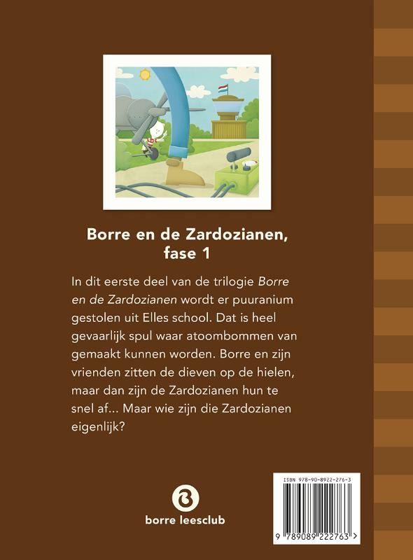 De Gestreepte Boekjes  -  Borre en de Zardozianen fase 1 achterkant