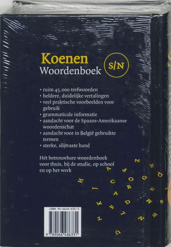 Koenen woordenboek / Spaans-Nederlands / Koenen woordenboeken achterkant