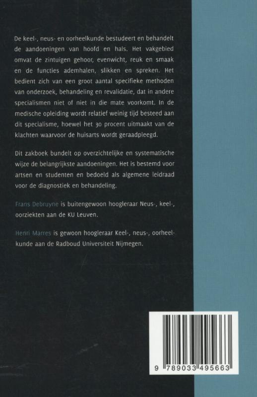 Zakboek keel-, neus-, en oorheelkunde achterkant