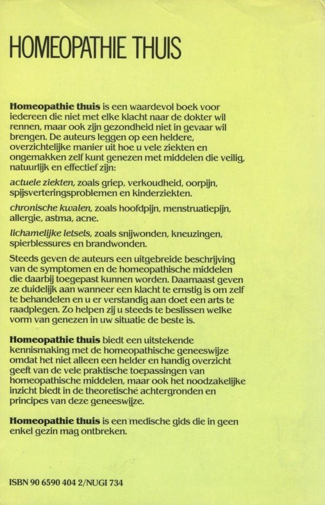 HOMEOPATHIE THUIS achterkant