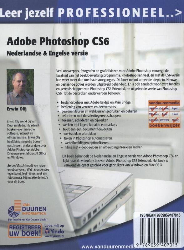 Leer jezelf PROFESSIONEEL...  -   Adobe Photoshop CS6 achterkant