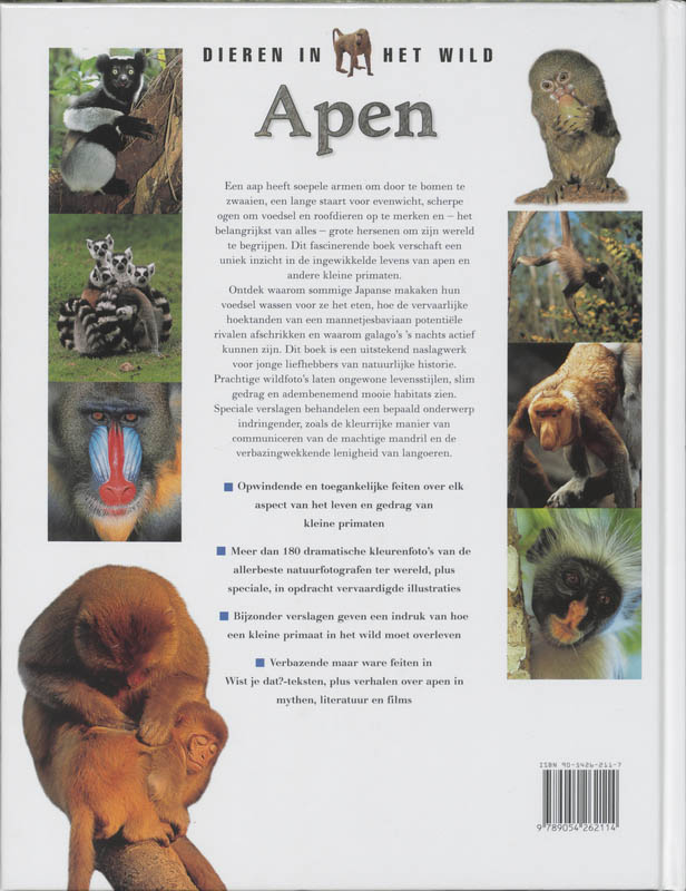 Dieren in het wild - Apen achterkant