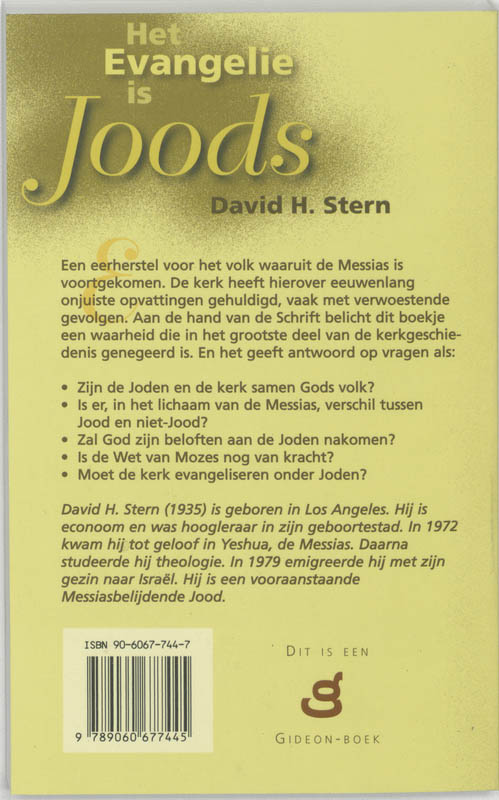 Het evangelie is joods... een eerherstel achterkant