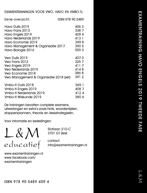 Examentraining Havo Engels 2019 achterkant
