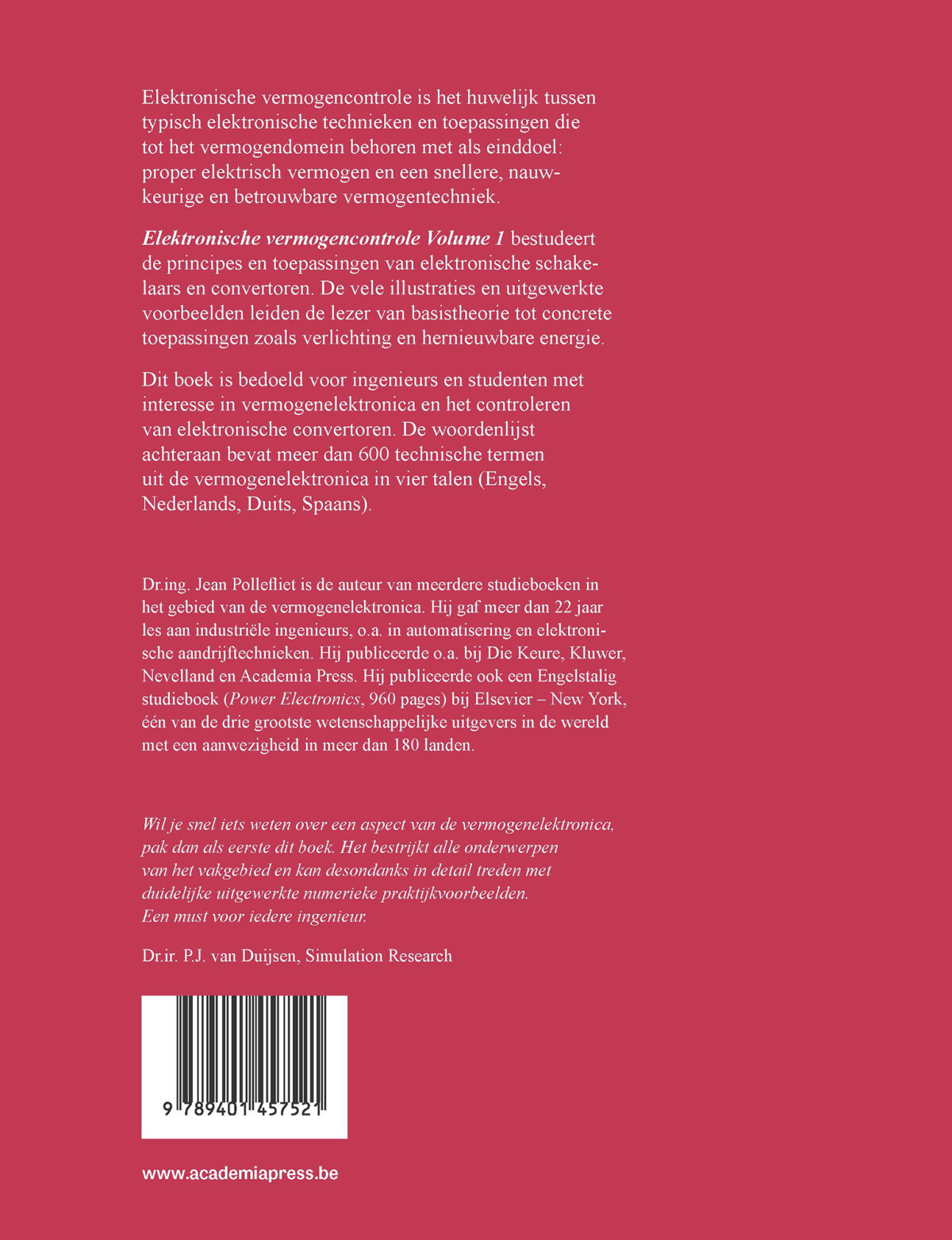 Elektronische vermogenscontrole achterkant