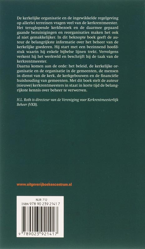 Kerkrentmeesterlijk beheer / Minibibliotheek voor de Protestantse Kerk in Nederland / 2 achterkant