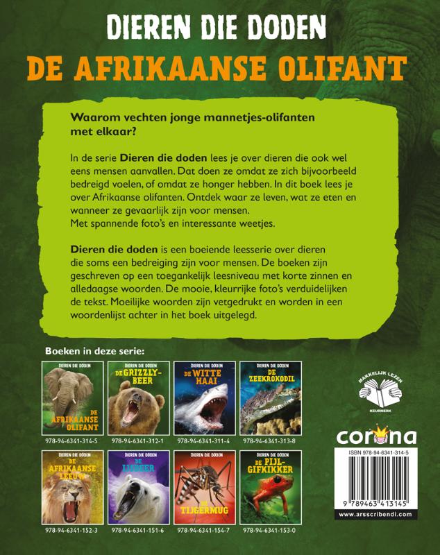 De Afrikaanse olifant / Dieren die doden achterkant