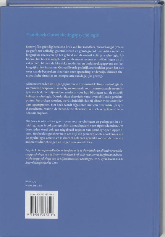Handboek ontwikkelingspsychologie achterkant