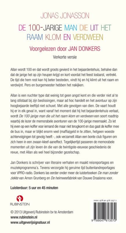 100 jarige man die uit het raam klom en verdween achterkant