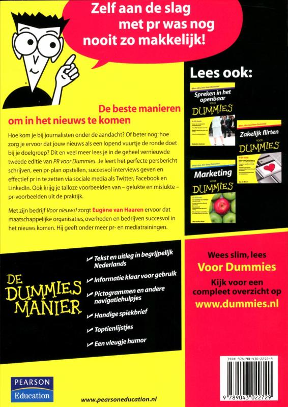 PR voor Dummies / Voor Dummies achterkant