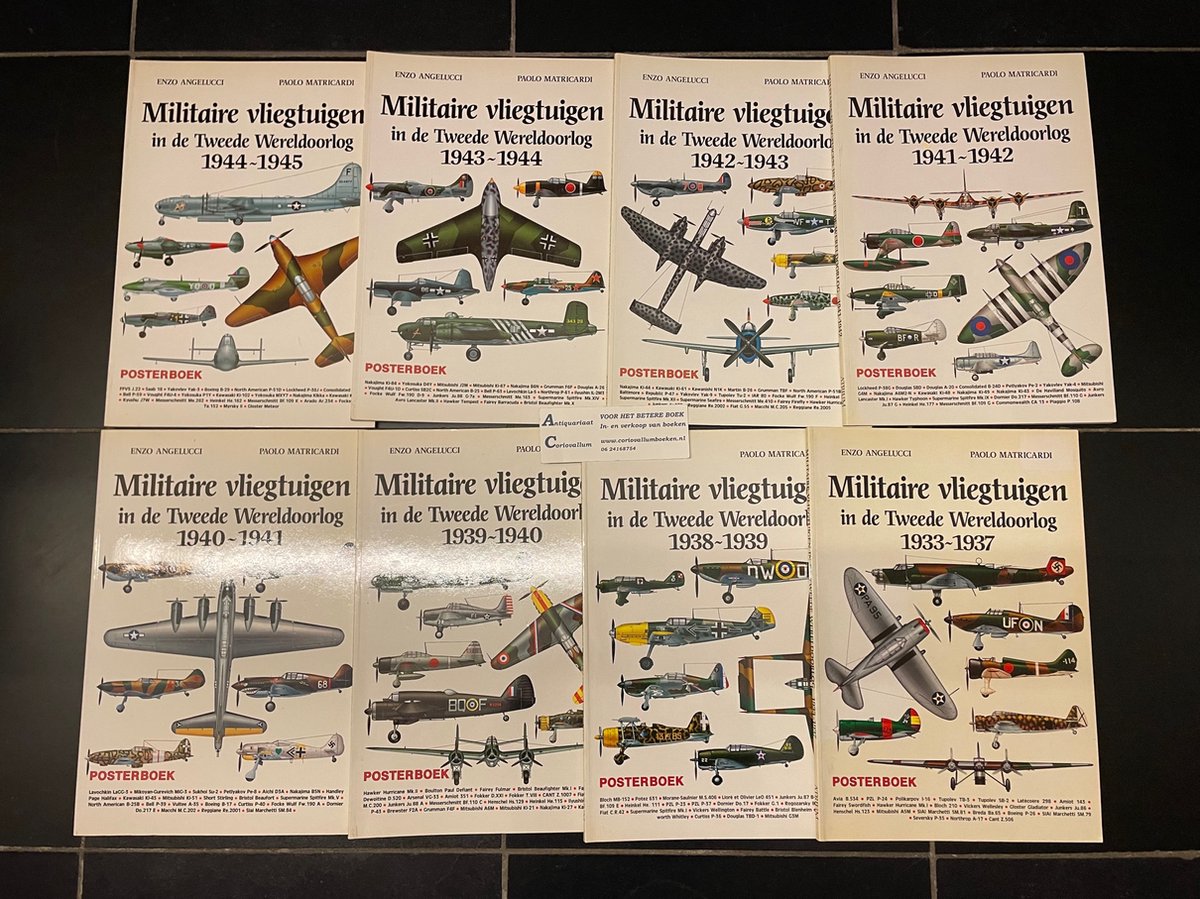 Militaire vliegtuigen in de Tweede Wereldoorlog - Posterboek - compleet in 8 delen