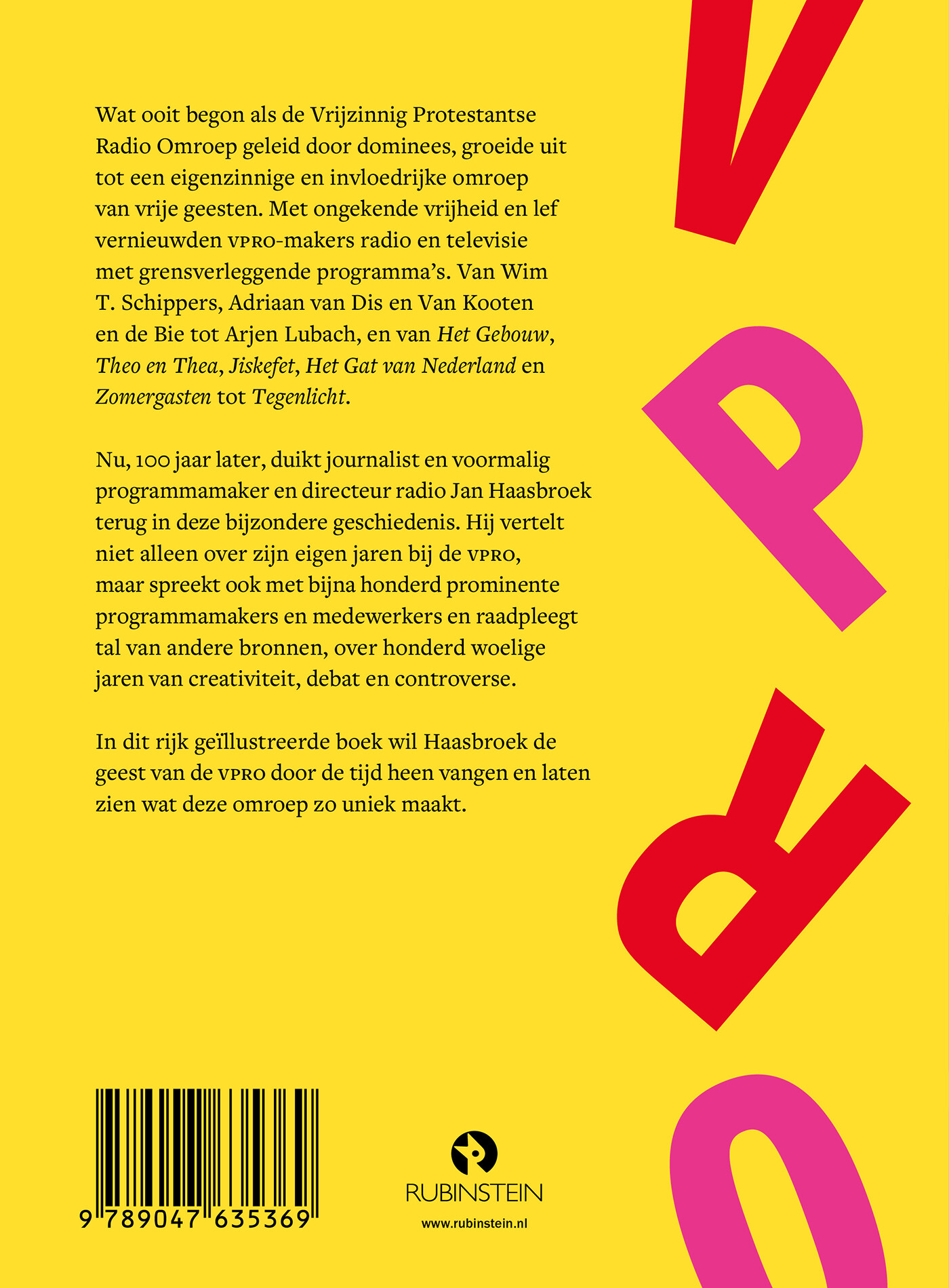 Waar gaat het eigenlijk over? 100 jaar VPRO achterkant