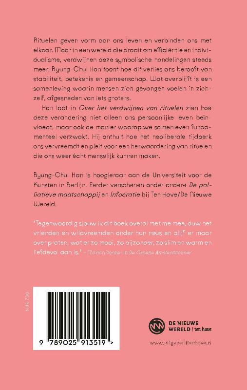 Over het verdwijnen van rituelen achterkant