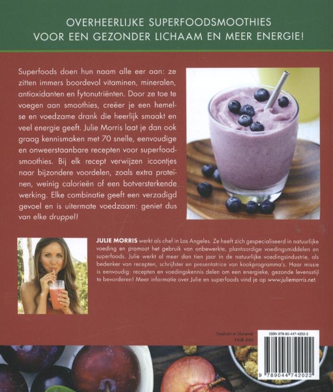 Superfood smoothies achterkant