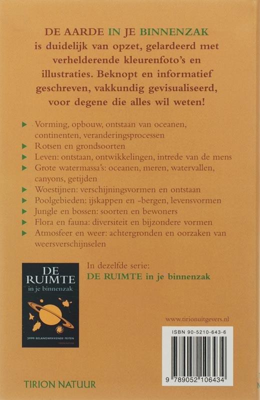 De Aarde In Je Binnenzak De Aarde In Je Binnenzak achterkant