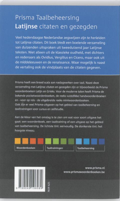 Latijnse citaten en gezegden / Prisma Taalbeheersing achterkant