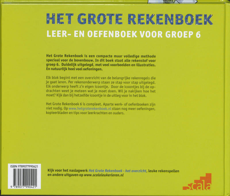 Het grote Rekenboek groep 6 Leer-en oefenboek achterkant