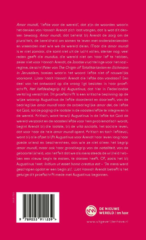 Het liefdesbegrip bij Augustinus / De nieuwe wereld achterkant