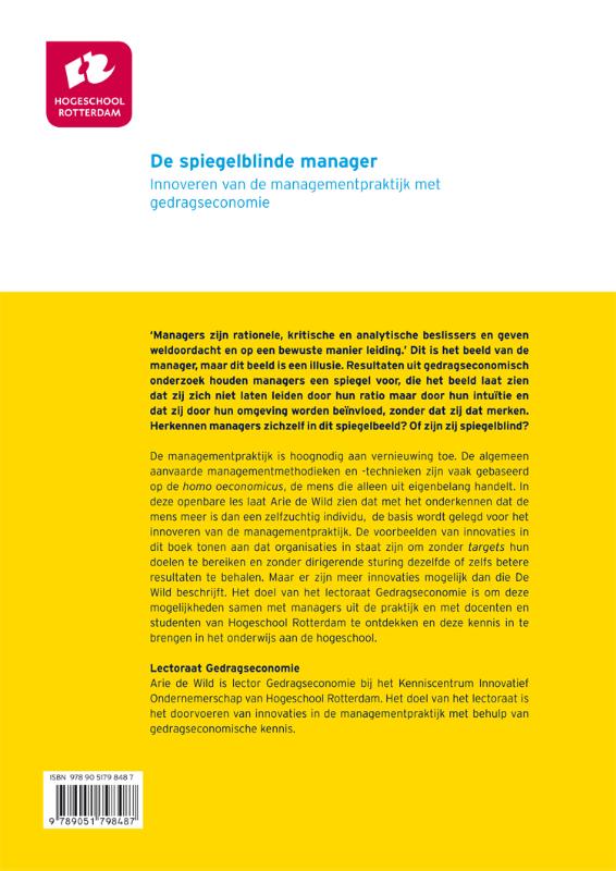 De spiegelblinde manager achterkant