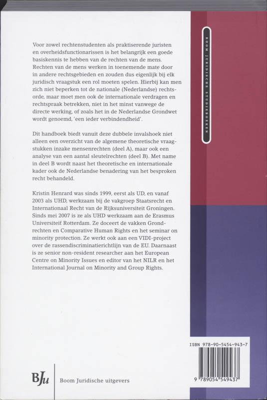 Mensenrechten vanuit internationaal en nationaal perspectief / Boom Juridische studieboeken Mensenrechten vanuit internationaal en nationaal perspectief / Boom Juridische studieboeken achterkant