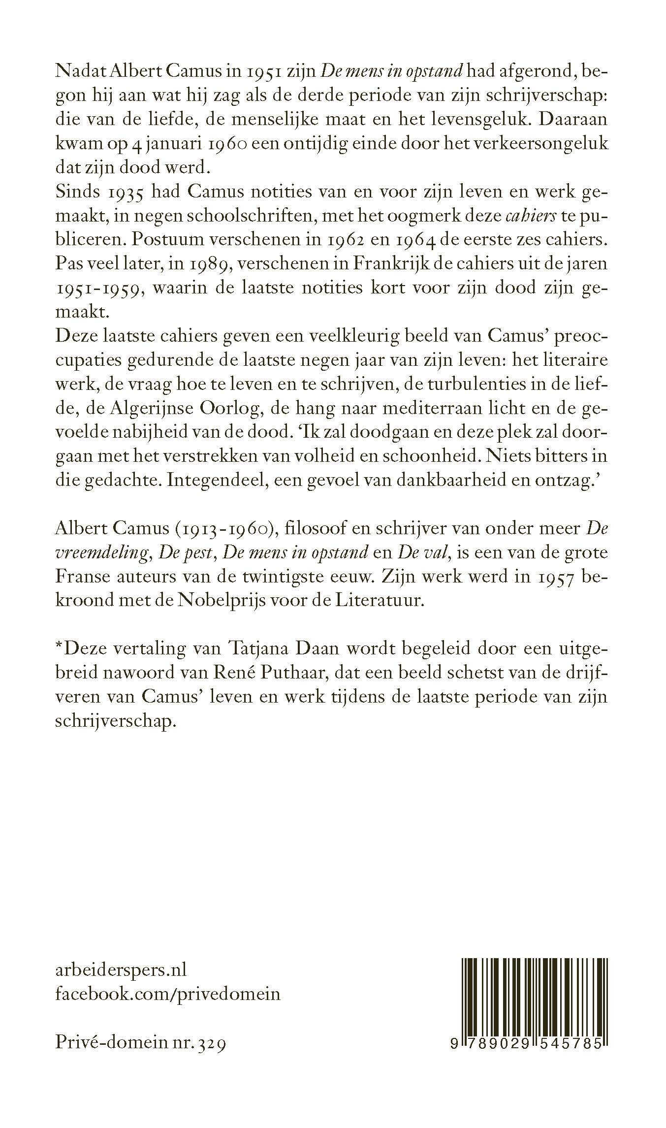 Laatste cahiers 1951-1959 / Privé-domein / 329 achterkant