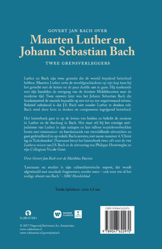 Govert Jan Bach - Martin Luther En Johann Sebastian Bach (4 CD) achterkant