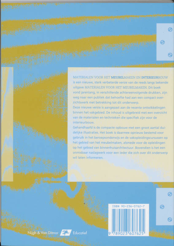 Materialen voor het meubelmaken en interieurbouw Materialen voor het meubelmaken en interieurbouw achterkant