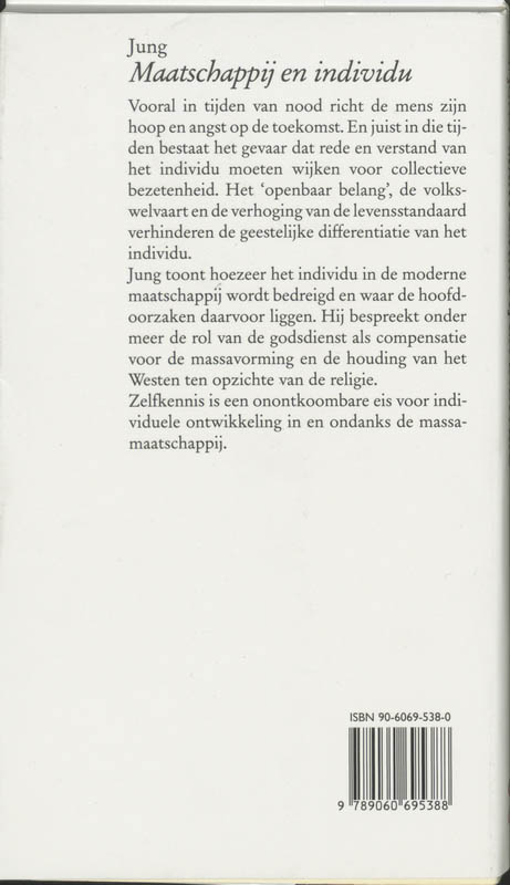 Maatschappij en individu / De kleine Jung-bibliotheek achterkant