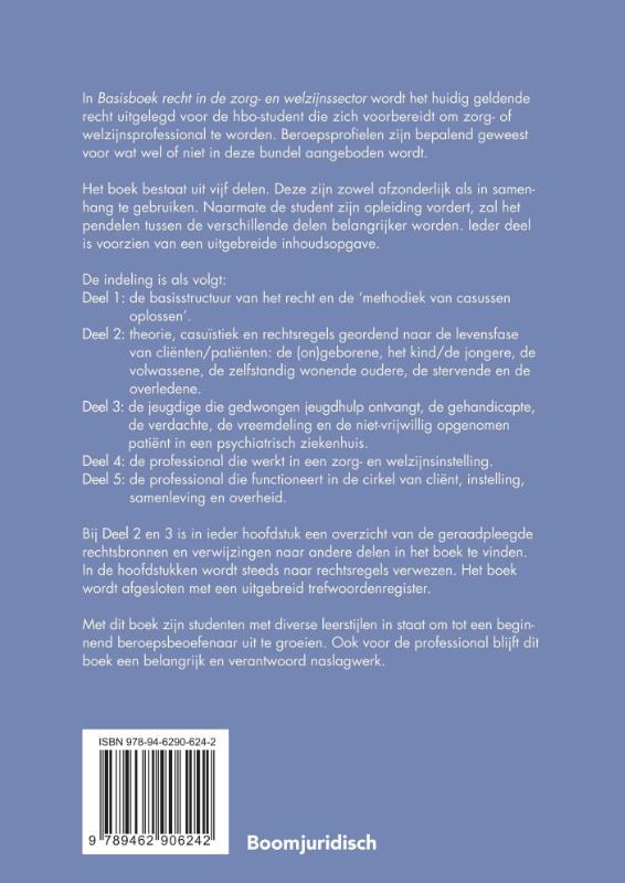 Basisboek recht in de zorg- en welzijnssector 2019-2020 achterkant