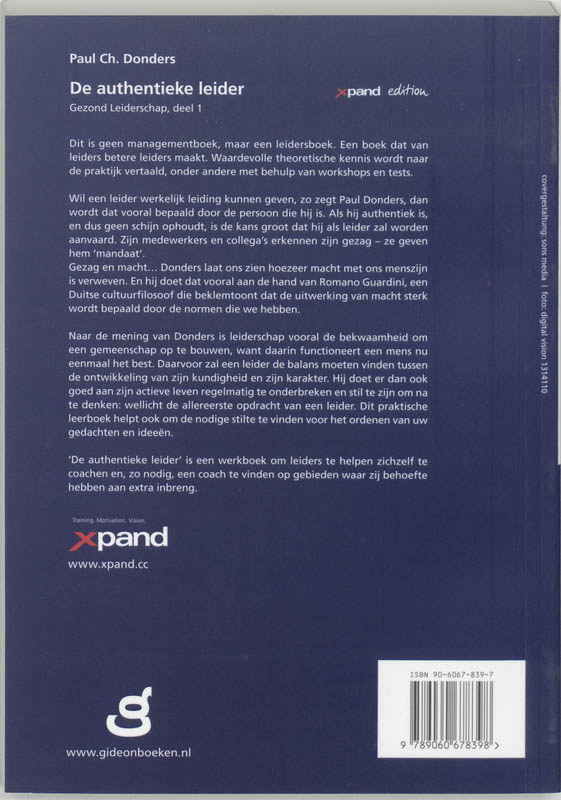 Authentieke leider / Gezond Leiderschap / 1 achterkant