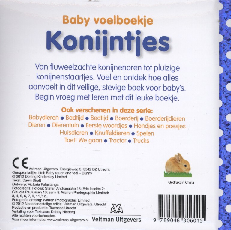 Konijntjes / Baby voelboekje achterkant