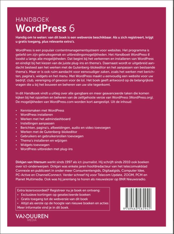 Handboek WordPress 6e editie / Handboek achterkant