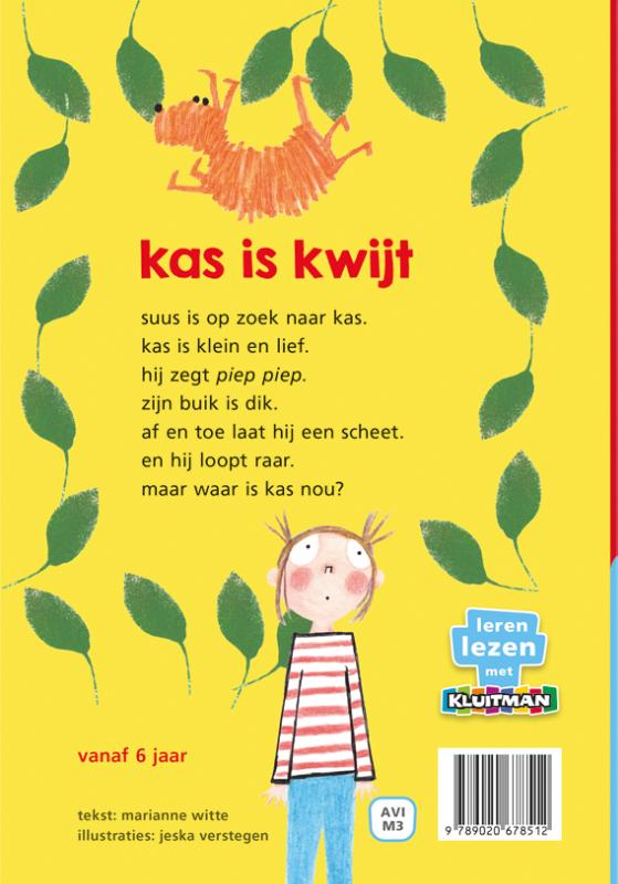 Kas is kwijt / Leren lezen met Kluitman achterkant